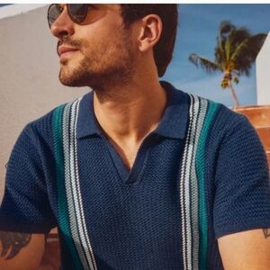 MARINE LAYER Conrad Sweater Polo SMALL